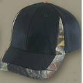 Brushed Twill Cap w/Camouflage Visor & Crown Trim